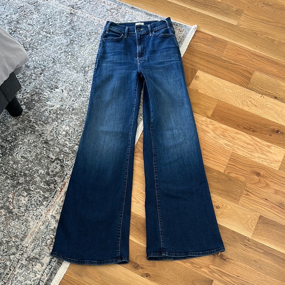 MOTHER Hustler Roller Sneak Wide Leg Denim